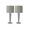 Monarch Specialties Lighting, Set Of 2, 24 in.H, Table Lamp, Usb Port, Nickel Metal, Grey Shade I 9642 - alternate 3